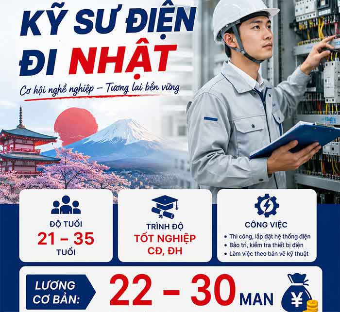 Đơn hàng kỹ sư điện đi Nhật
