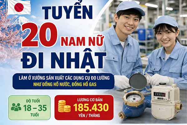 Tuyển 20 nam nữ đi Nhật làm ở xưởng sản xuất các dụng cụ đo lường
