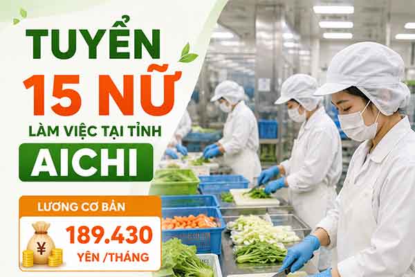 Tuyển 15 Nữ đi Nhật chế biến nông sản theo diện thực tập sinh