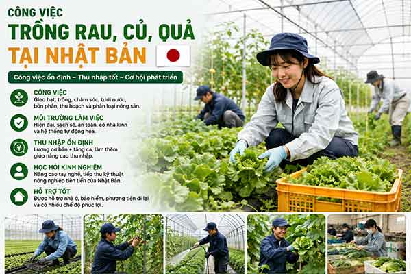 Tuyển 04 lao động nữ trồng rau củ làm việc tại Nhật Bản
