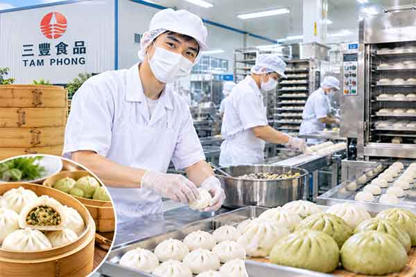 Nhà máy Tam Phong-Đài Bắc tuyển 2 Nam sản xuất bánh bao